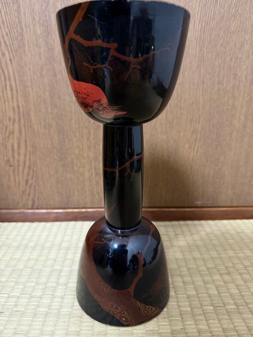 南*)様 和楽器　鼓　胴　小鼓　蒔絵　木製