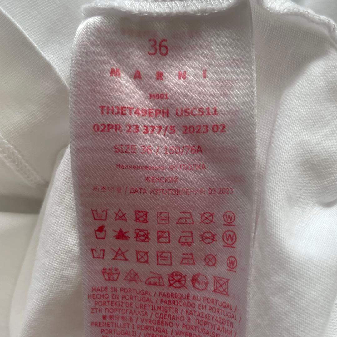 marni マルニ ホワイト クルーネックTシャツ 36サイズ ホワイト