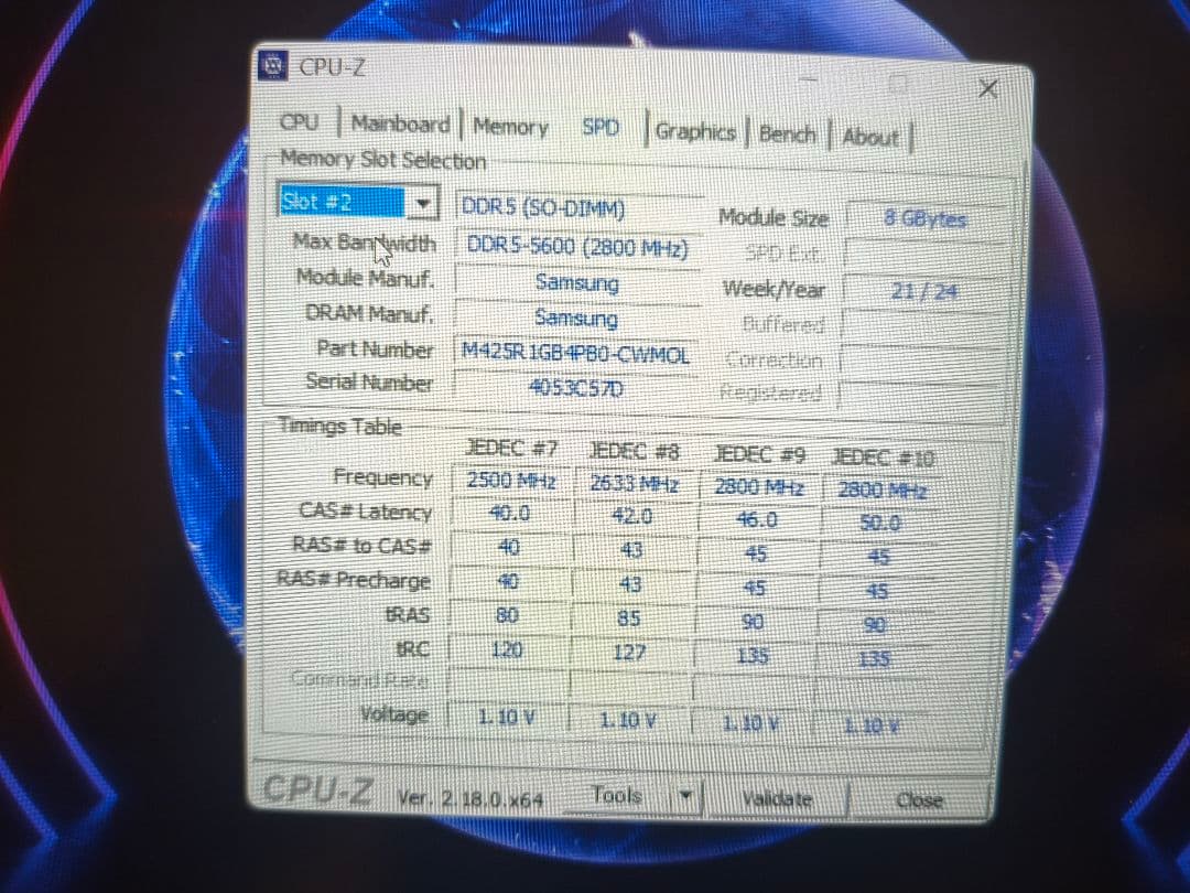 Samsung DDR5 16GB SO-DIMM メモリ