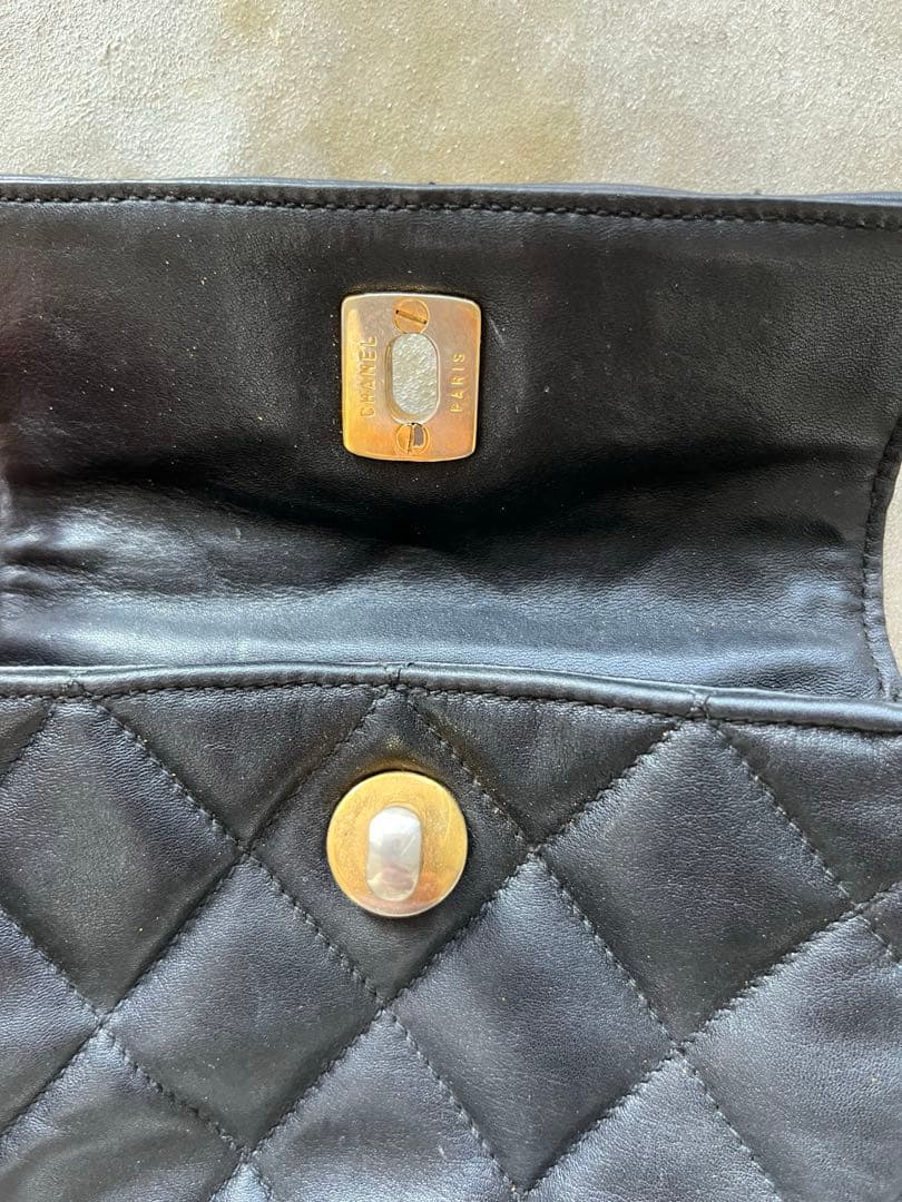 シャネルCHANEL ブラック ウエストポーチバッグ　ヴィンテージ