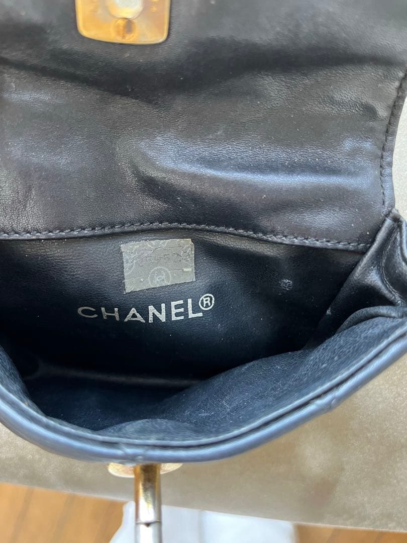 シャネルCHANEL ブラック ウエストポーチバッグ　ヴィンテージ