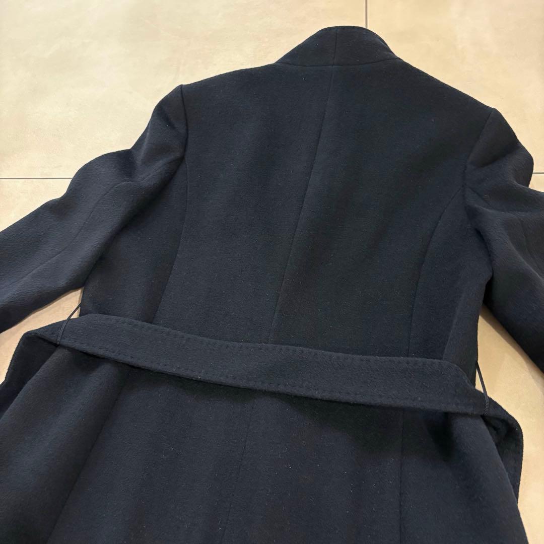 23区 ロングコート 40 ウール　羊毛　ネイビー　紺　L 【アンゴラ混】