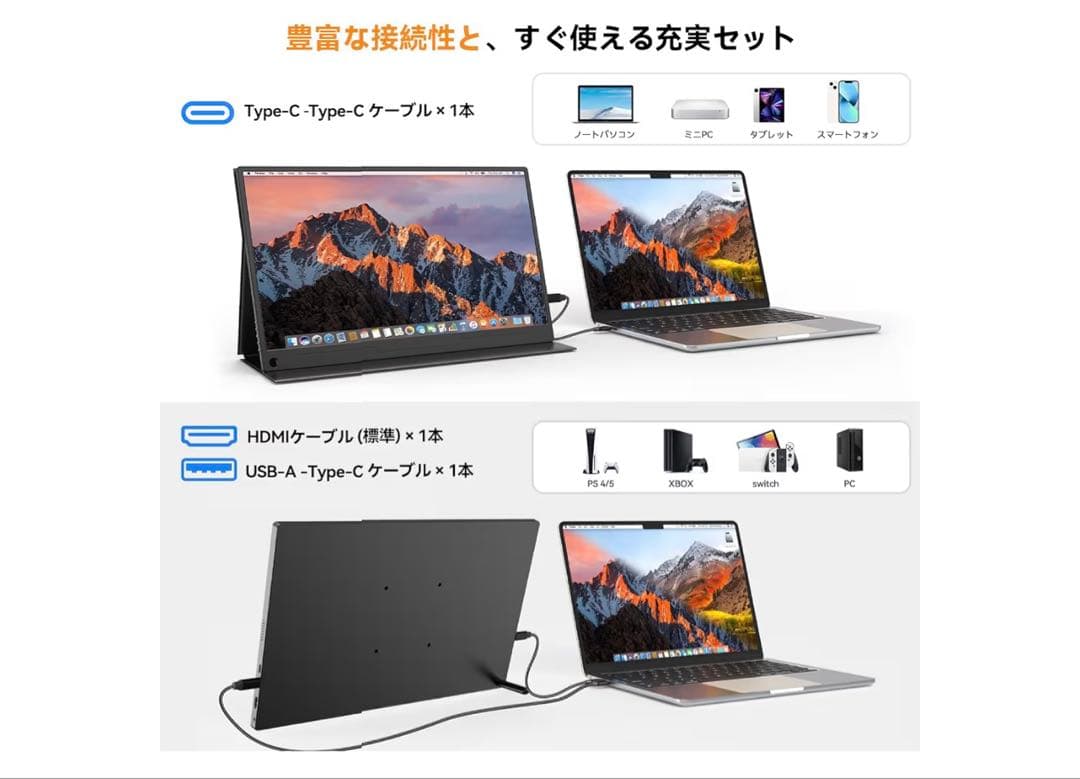 EVICIV モバイルモニター 15.6インチ【卓上スタンド付き】FHD