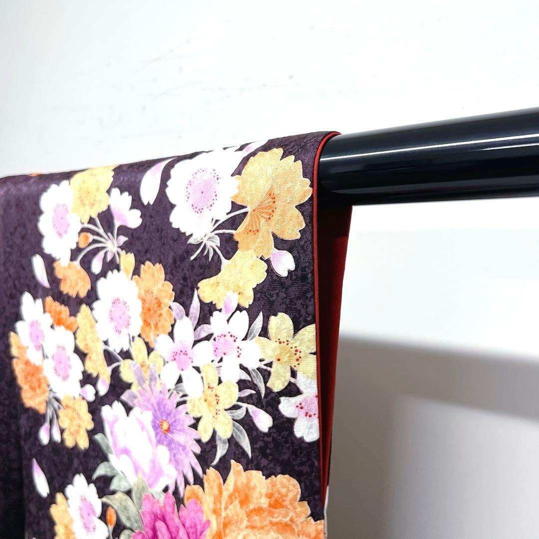 振袖　刺繍　蝶　花　水引　牡丹　桜　花びら　晴れの日　成人式着物　039k