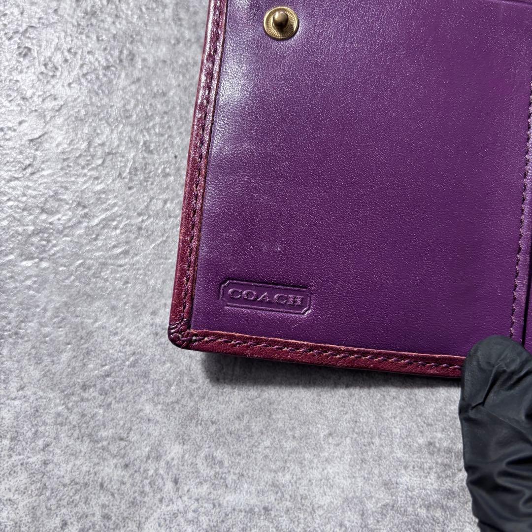 小物 Old Coach leather embossed bifold wallet