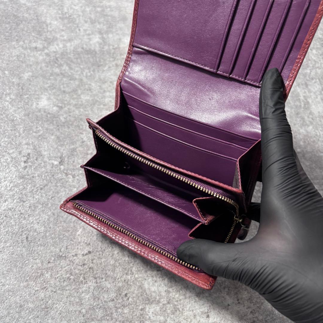 小物 Old Coach leather embossed bifold wallet
