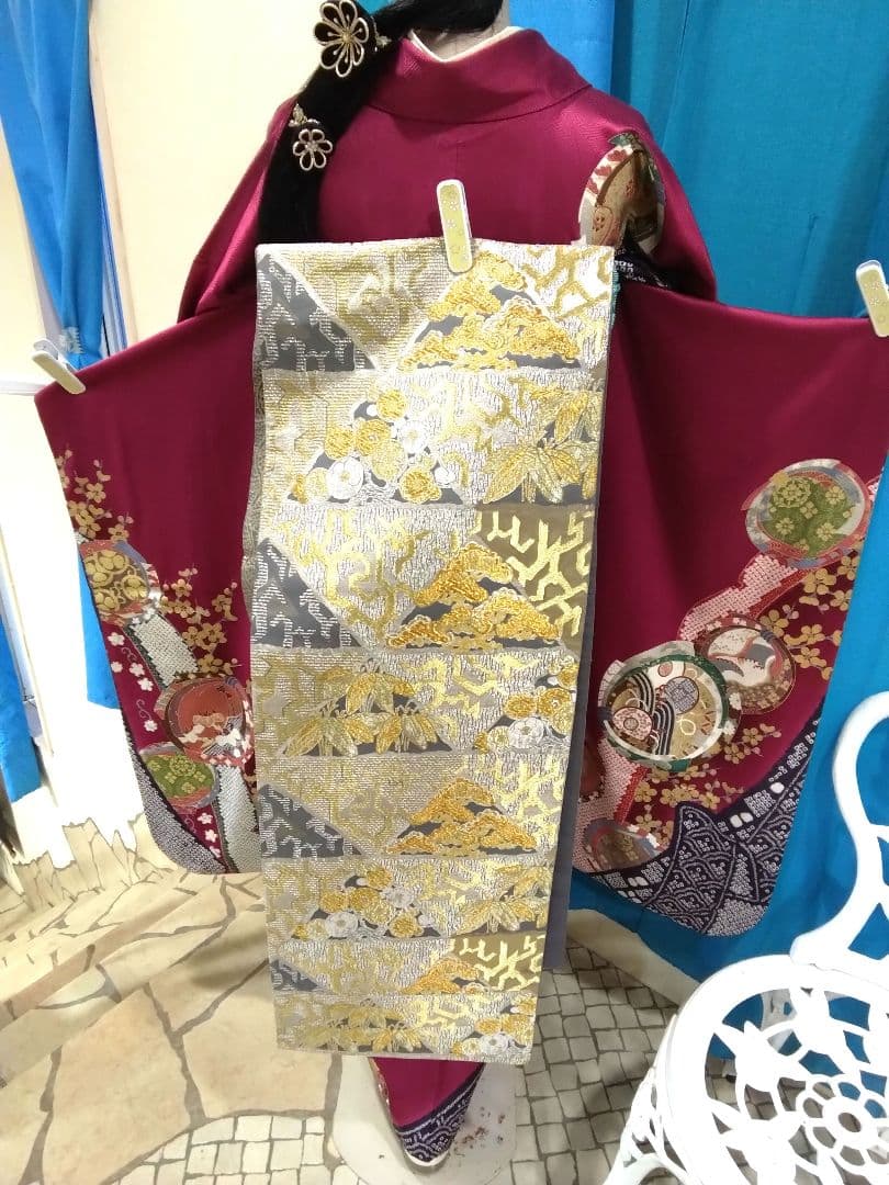 振袖フルセット、正絹振袖、成人式、重ね衿、帯揚げ帯締め、西陣袋帯、襦袢