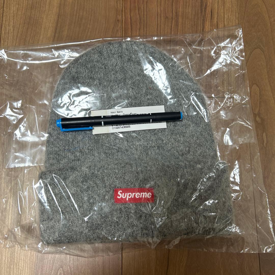 Supreme モヘアビーニー　グレー　新品未使用タグ付き正規品