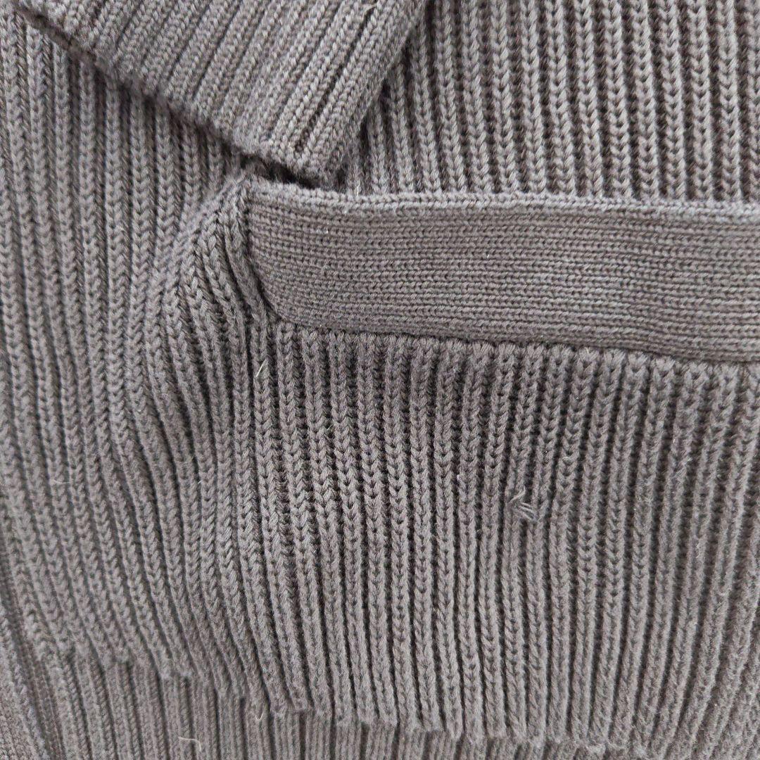 春物最終価格Drawer ブラック リブ編みカーディガン