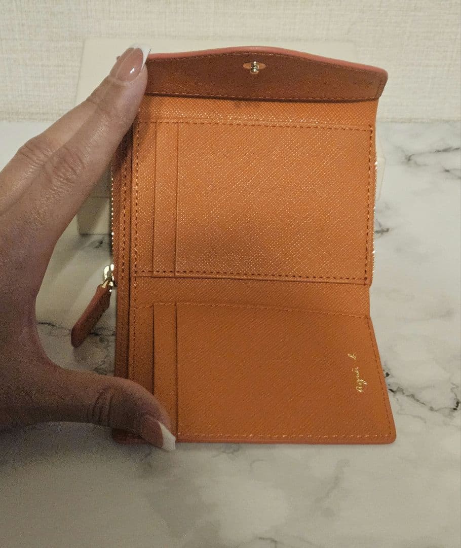 新品未使用✨agnès b. アニエスベーオレンジ 三つ折り財布 箱付き