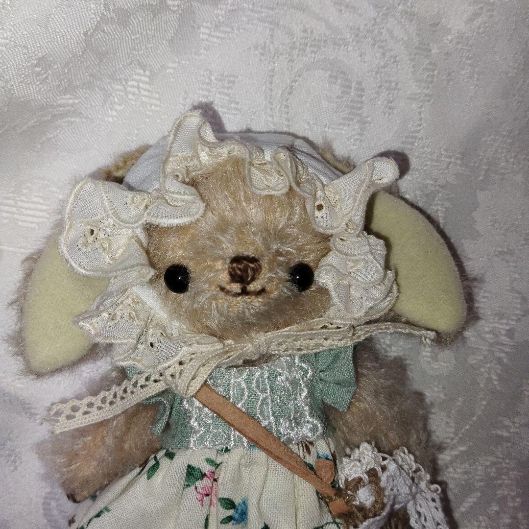 垂れ耳うさぎちゃん　ハンドメイド　テディベア　ぬいぐるみ