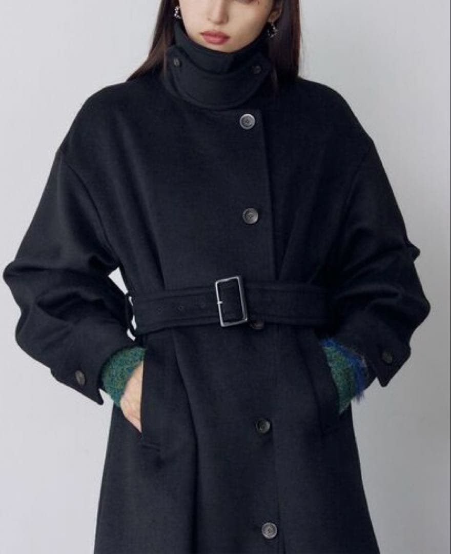 【新品】ムルーア　スタンドネックダブルカラーコート