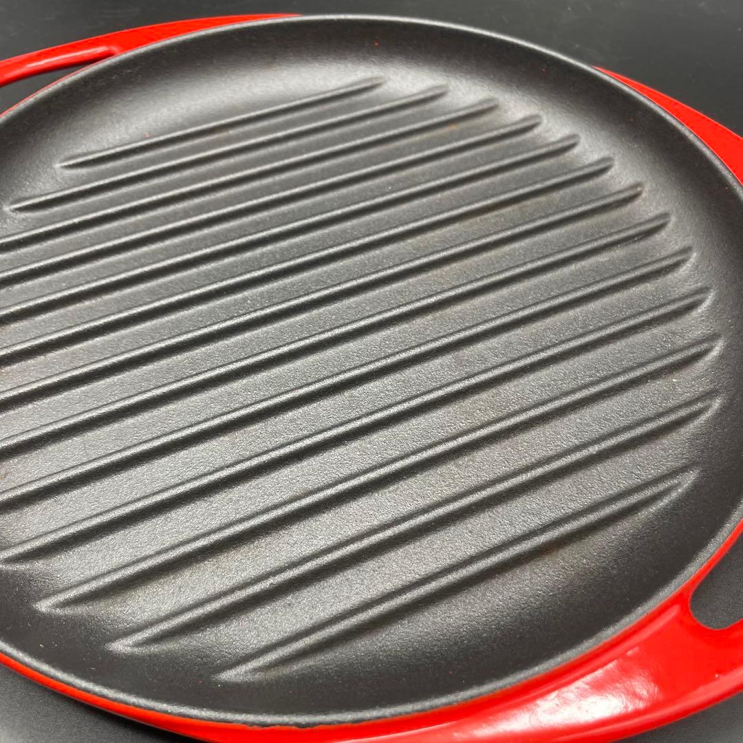 ◯LE CREUSET 鉄グリルパン 青 赤 26cm 2枚セット