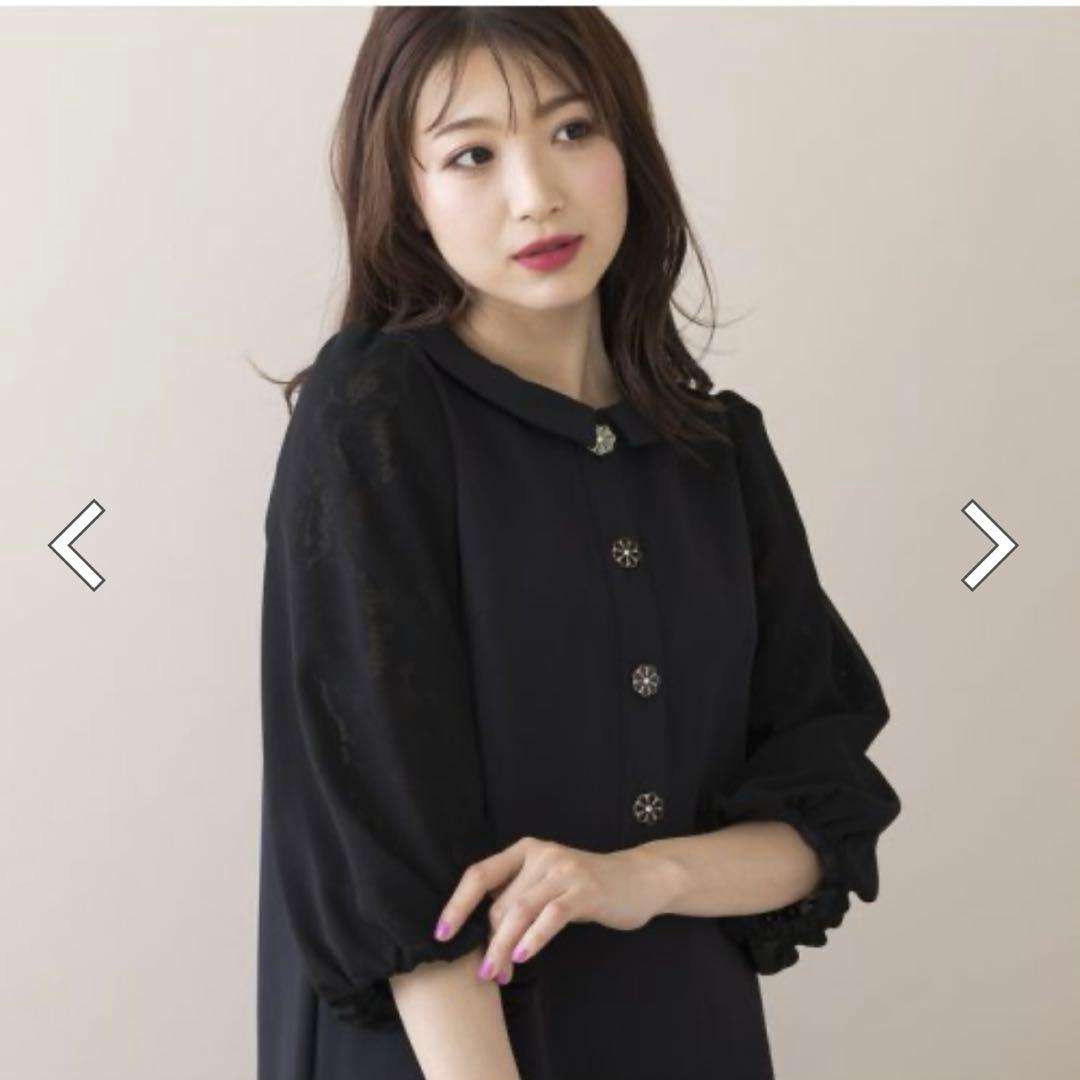 ローズティアラ　襟付きストレートラインワンピース