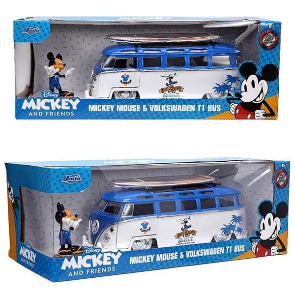 ミッキーマウス ワーゲンバス 1:24 ミニカー フィギュア付 ディズニー