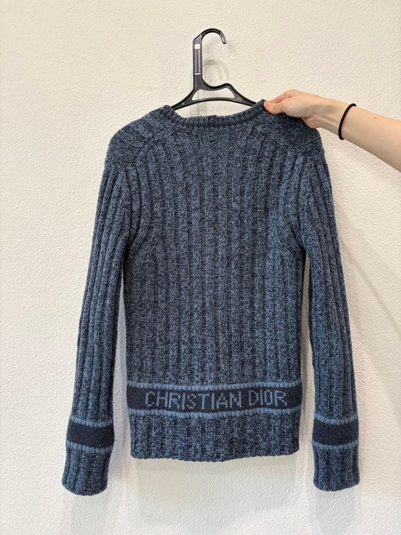 Christian Dior ダークブルー ニットカーディガン