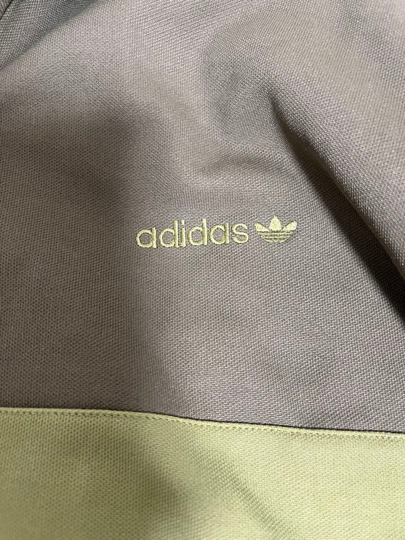 美品　カーキ　S 90s adidas トラックジャケット　トレフォイル　ロゴ