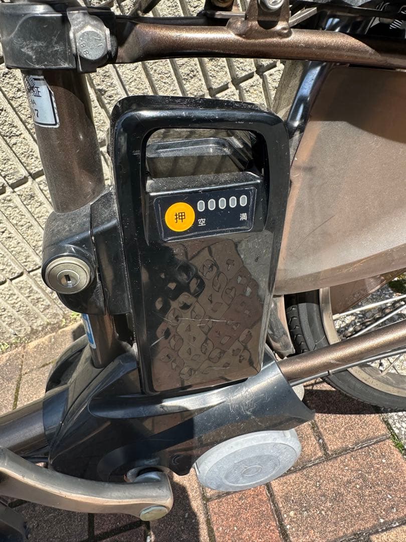 引き取り限定！パナソニック電動アシスト自転車 ブラウン 前カゴ付き