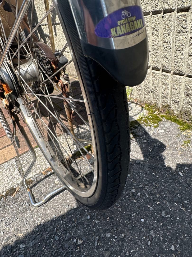 引き取り限定！パナソニック電動アシスト自転車 ブラウン 前カゴ付き