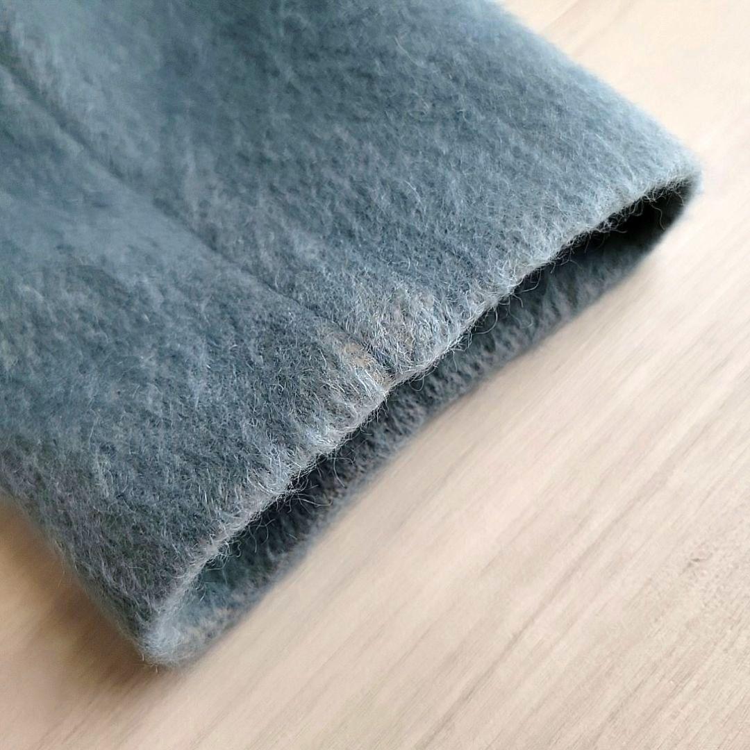 Liyoca リヨカ ヘリンボーン シャギー ノーカラーコート モヘヤ