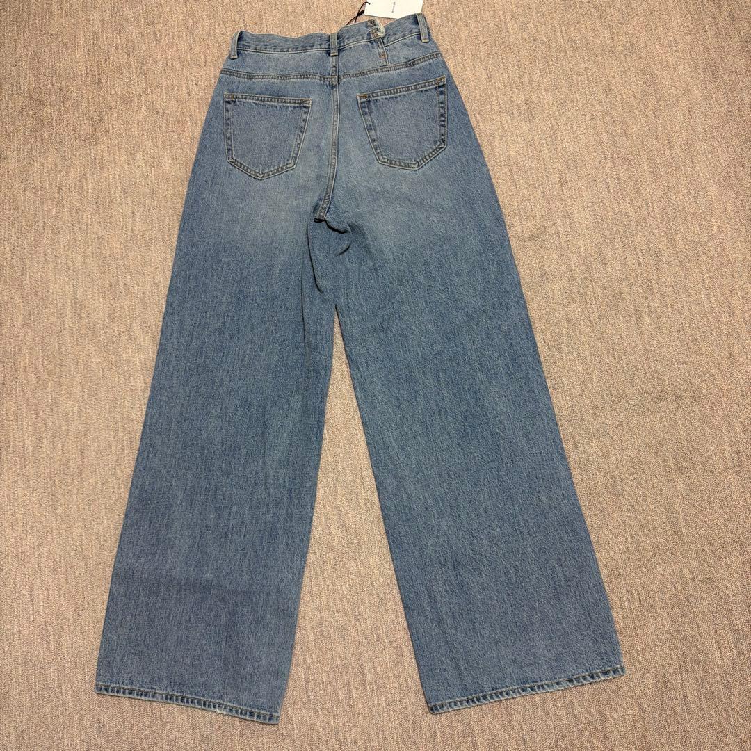 新品 MOUSSY CROSS WAIST WIDE STRAIGHT デニム