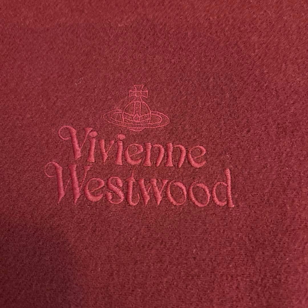 美品　Vivienne Westwood オーブ刺繍 ウールマフラー ボルドー
