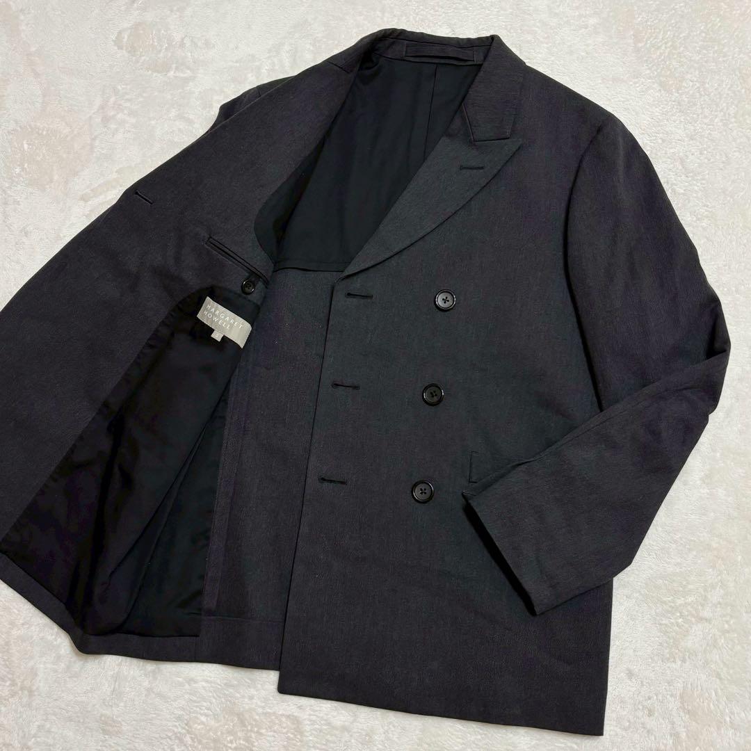 良品✨ マーガレットハウエル ダブル ジャケット　コットンウール グレー