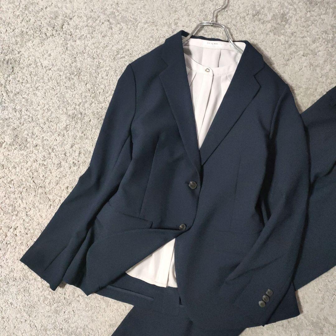 【美品】ユニクロ レディース 感動ジャケット セットアップ 　ネイビー　L／XL