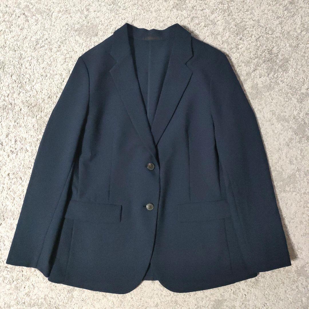 【美品】ユニクロ レディース 感動ジャケット セットアップ 　ネイビー　L／XL