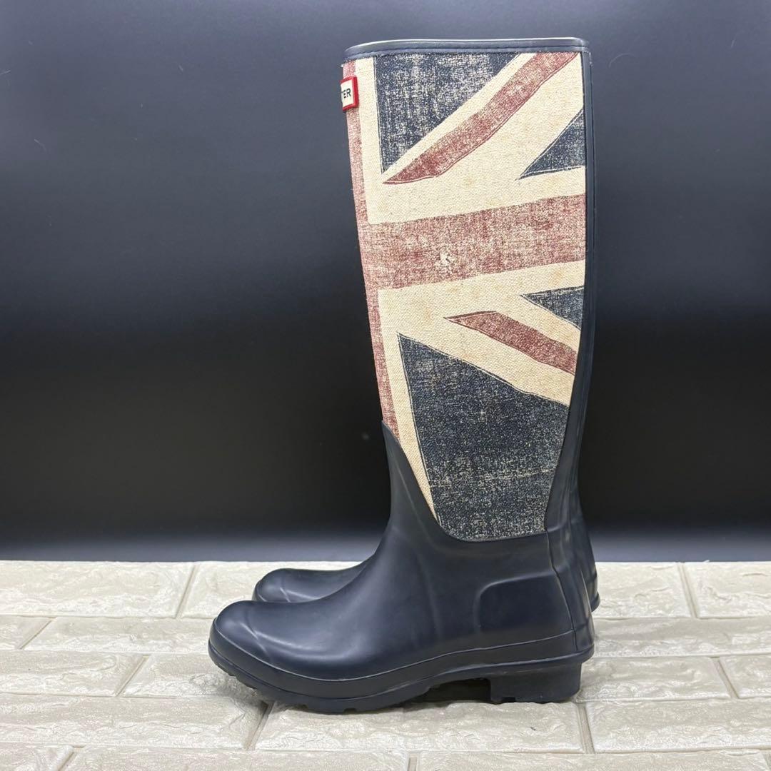 【美品】Hunter ハンター レインブーツ ユニオンジャック UK4 限定品