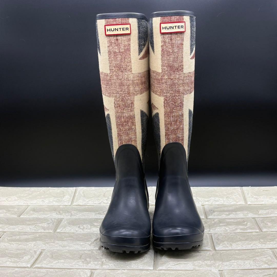 【美品】Hunter ハンター レインブーツ ユニオンジャック UK4 限定品