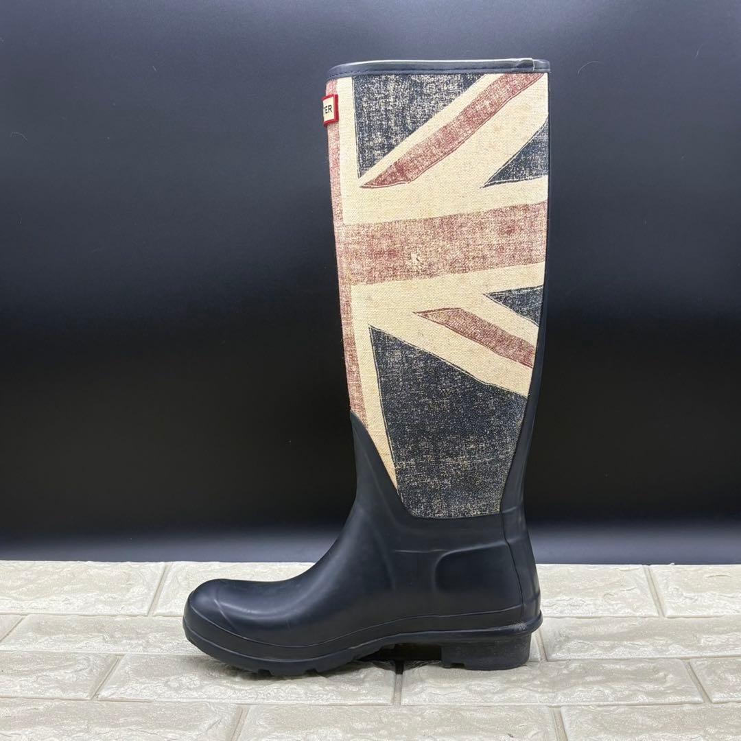 【美品】Hunter ハンター レインブーツ ユニオンジャック UK4 限定品