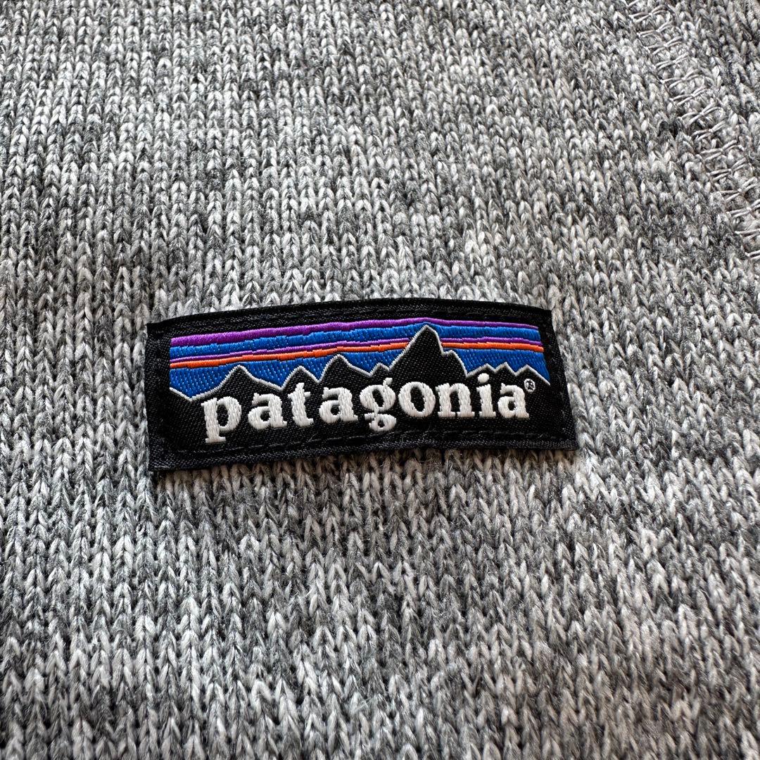 【美品】patagonia フリースベスト グレー　EY刺繍