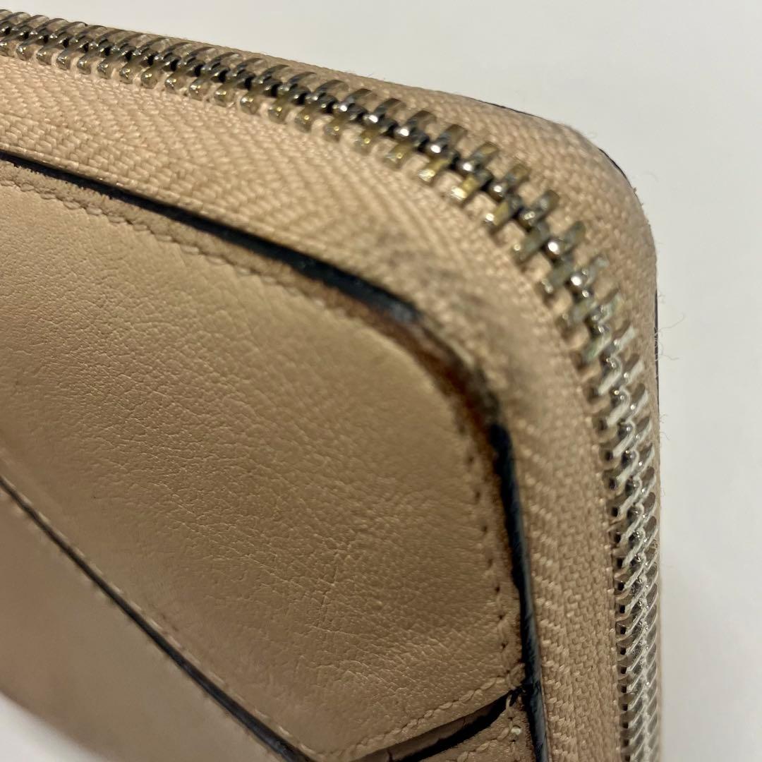 冬*見様 LOEWE パズルコンパクトウォレット　ベージュレザー二つ折り財布　使