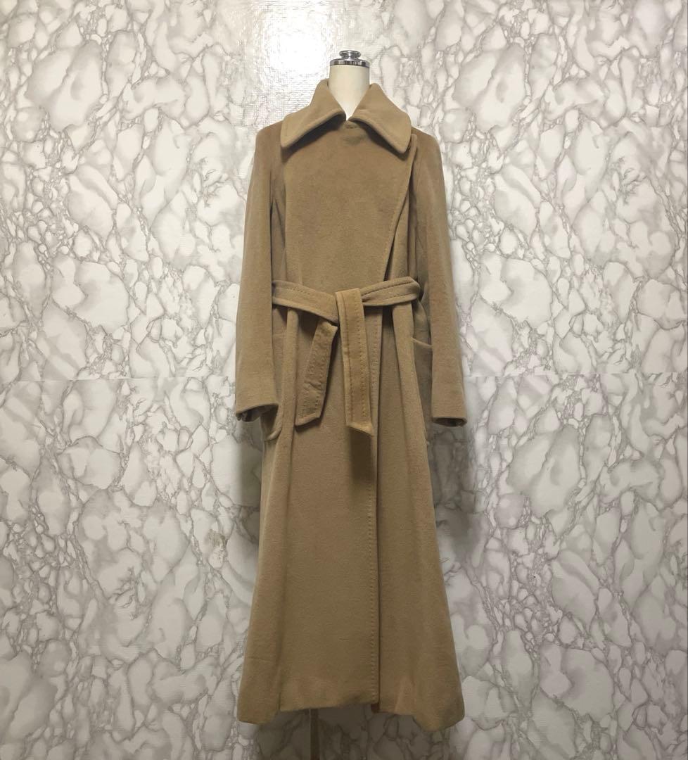 極上品　Max Mara デザインロングコート　カシミヤ混合　ガウン　イタリア製