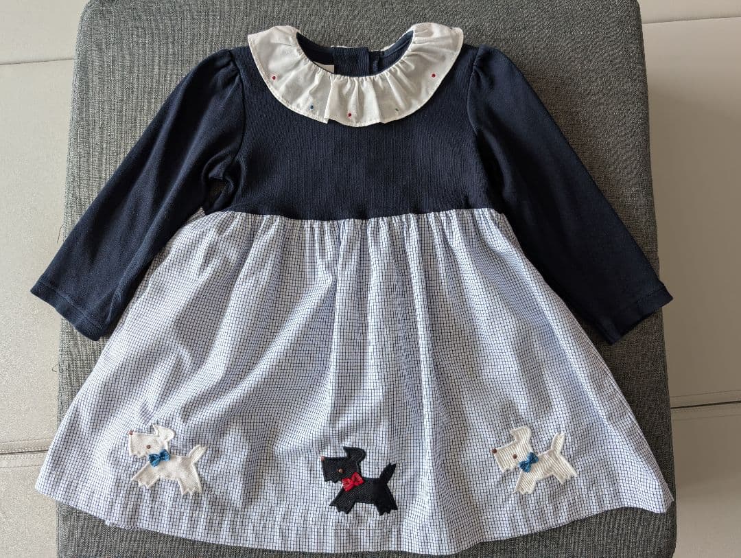 ハイブランドまとめ　犬の刺繍付きワンピース 90cm