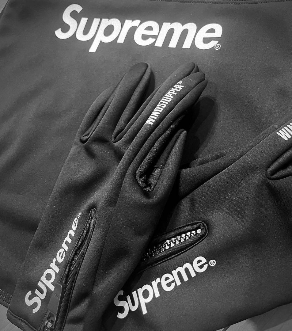 小物 Supreme Windstopper Zip Gloves Black XL