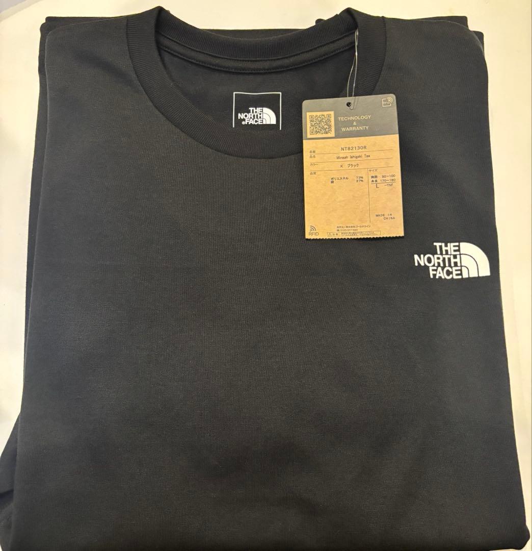 【新品・未使用】石垣島　ノースフェイス　Tシャツ　ミンサー柄　ブラック　L