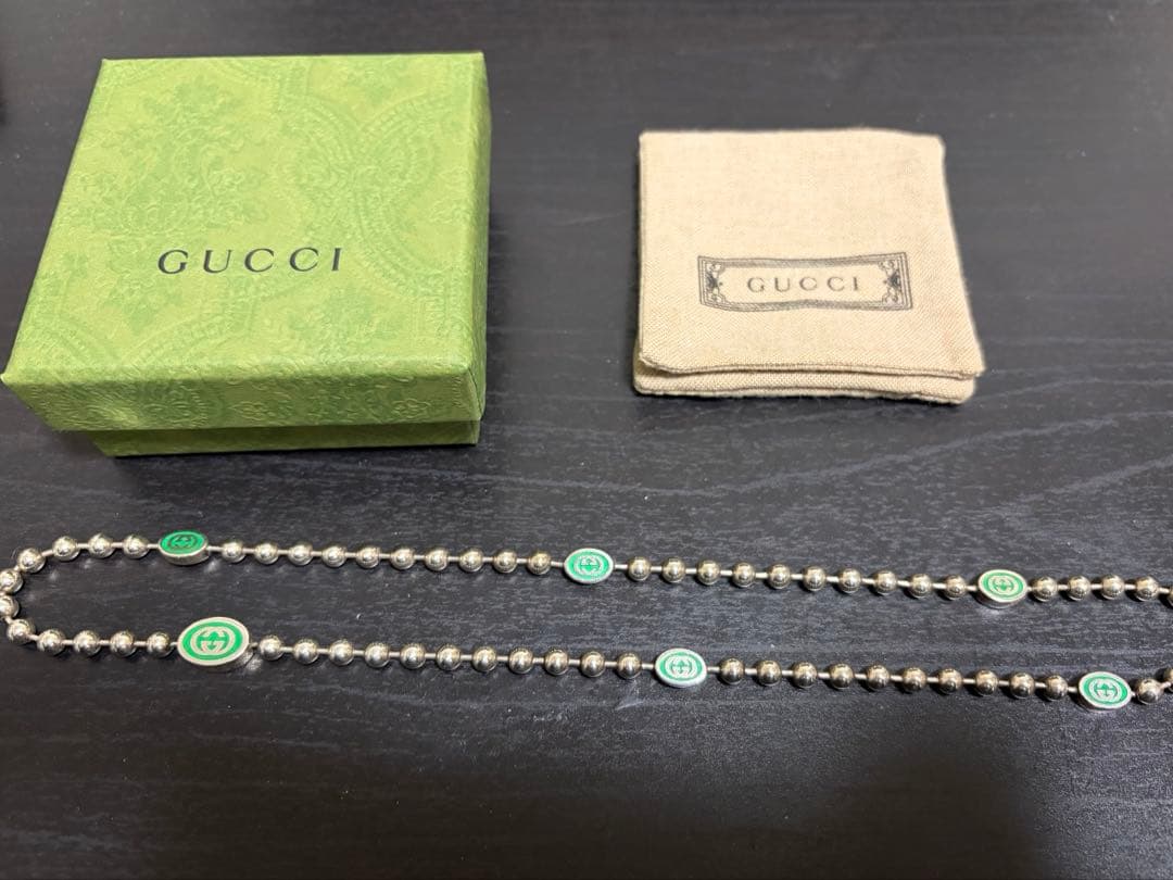 gucci ボールチェーンネックレス　シルバー925