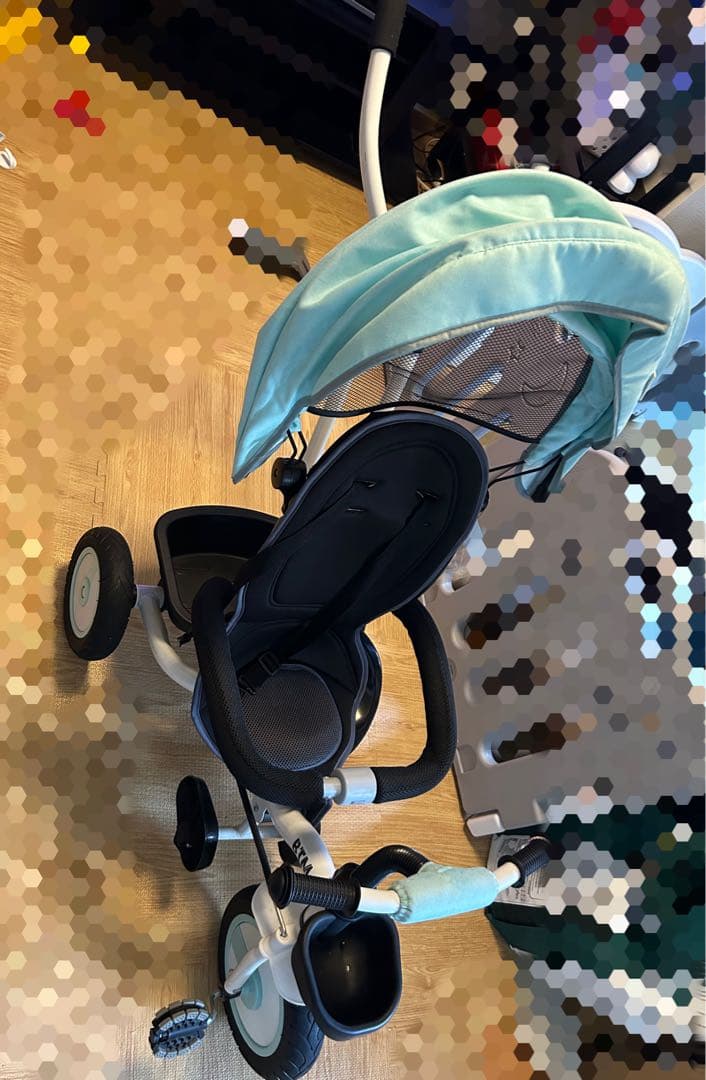 三輪車 青色 クッション付き