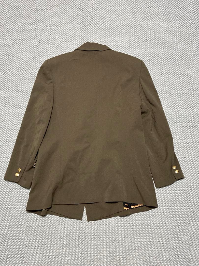 極美品 レオナール 日本製 Lサイズ ジャケット 金ボタン 豹柄 ブラウン