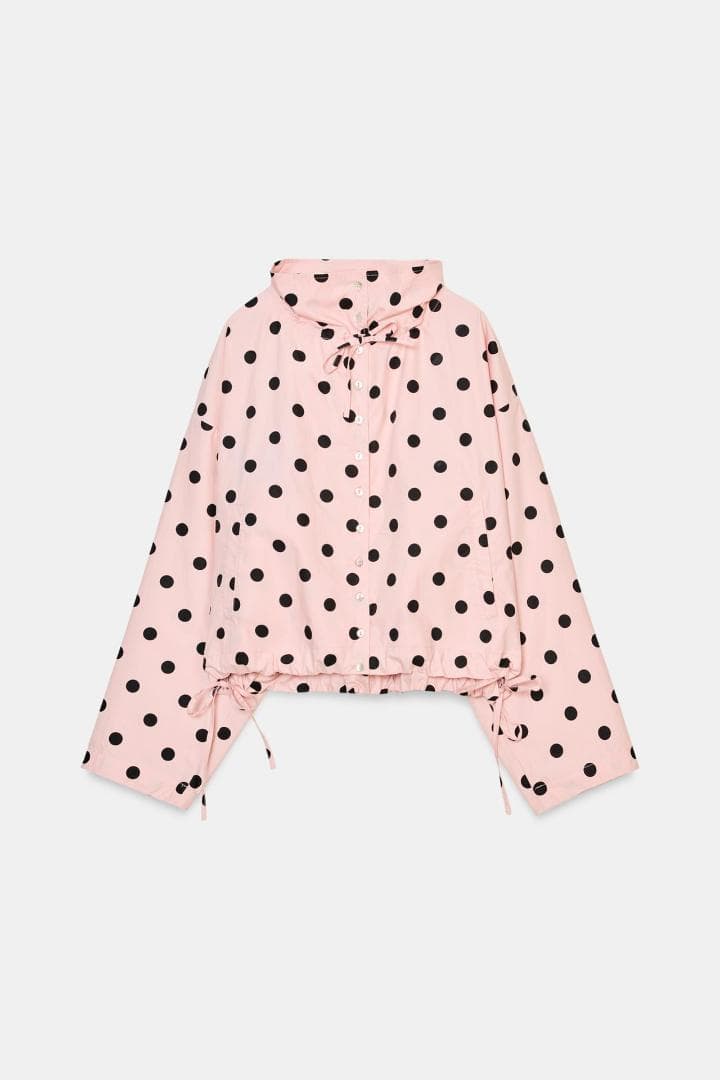 完売品 ZARA ドットプリントジャケット ライトピンク XL 水玉