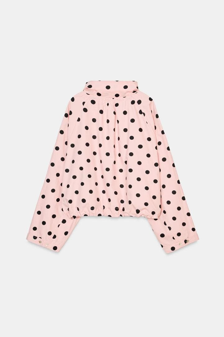 完売品 ZARA ドットプリントジャケット ライトピンク XL 水玉