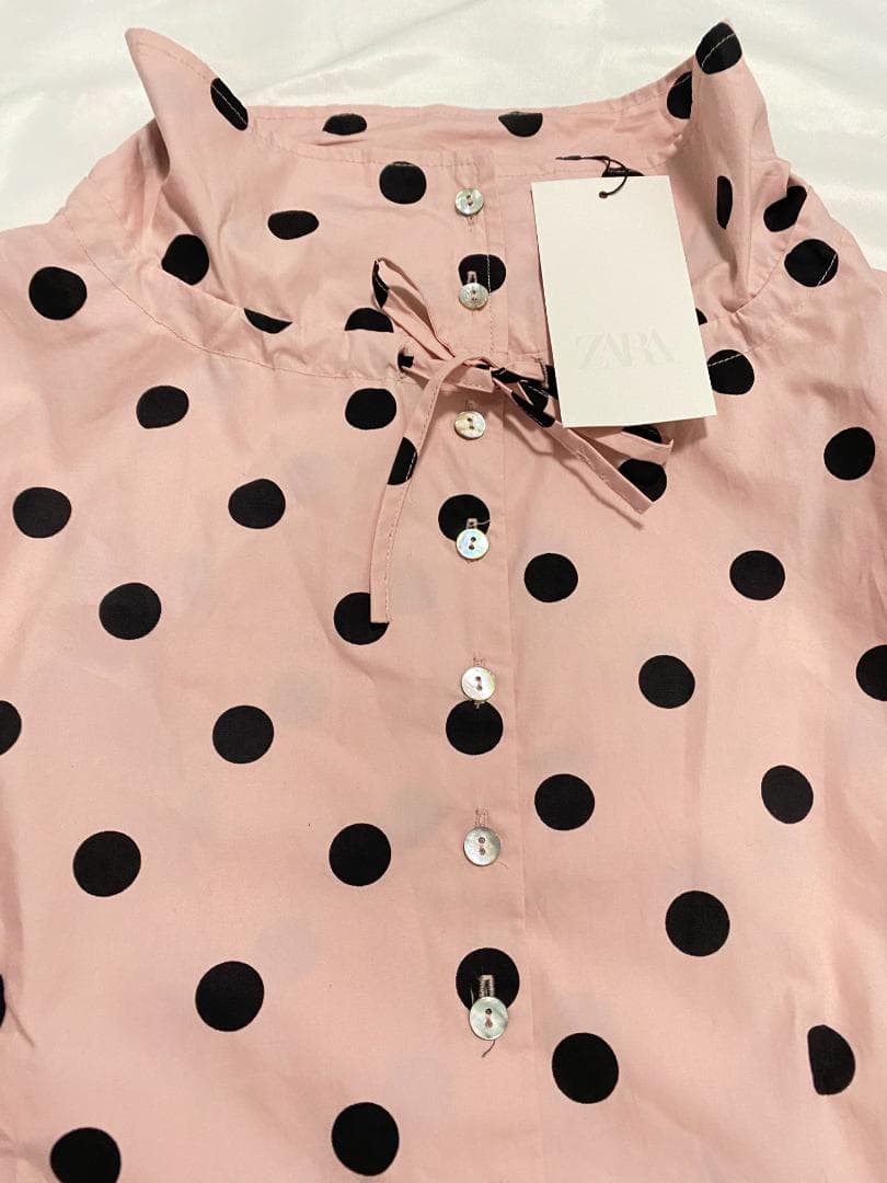 完売品 ZARA ドットプリントジャケット ライトピンク XL 水玉
