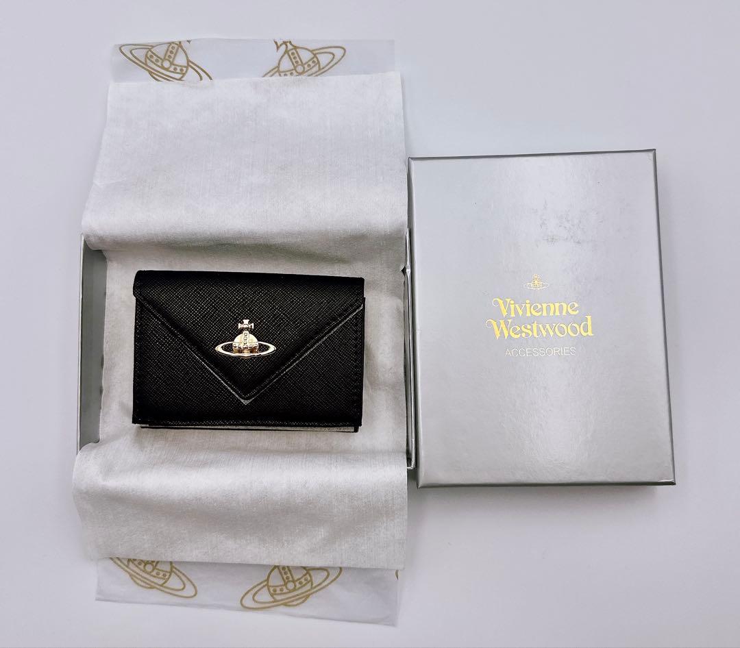 【新品★希少】Vivienne Westwood 三つ折り財布 黒/ブラック