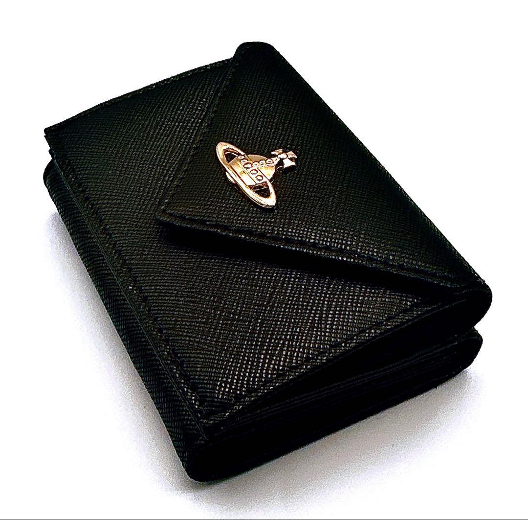 【新品★希少】Vivienne Westwood 三つ折り財布 黒/ブラック