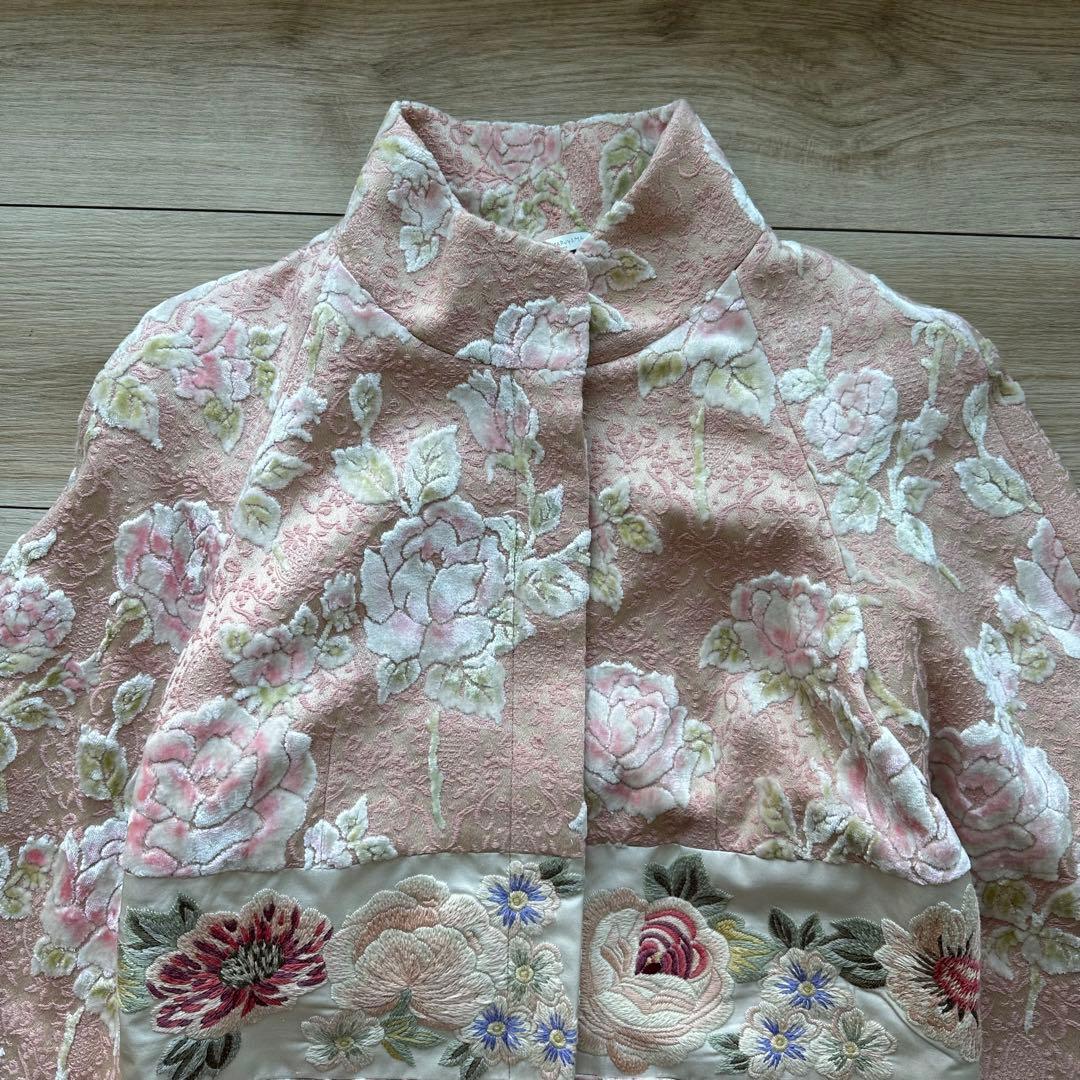 【希少】ケイタマルヤマ 刺繍 花柄 ジャガード ワンピース ロングコート