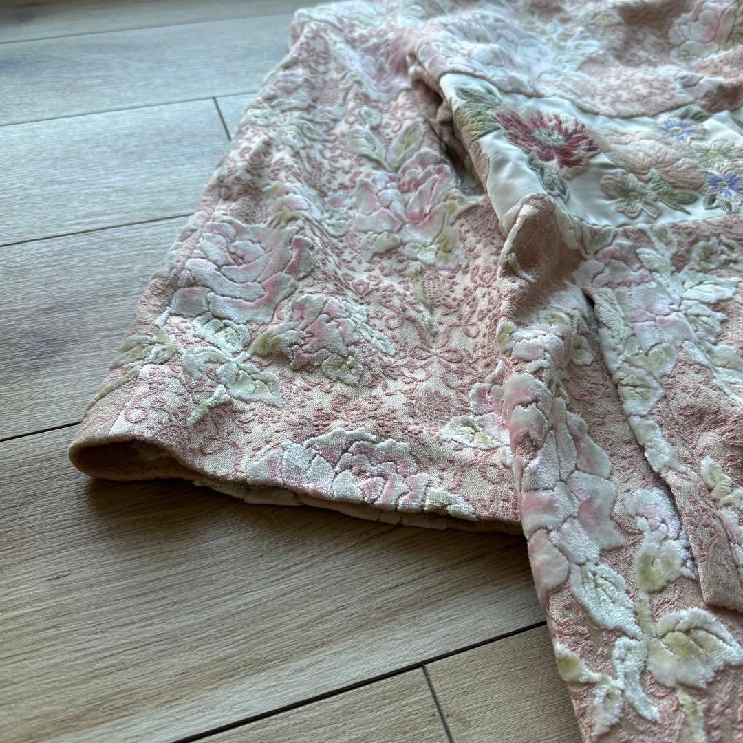 【希少】ケイタマルヤマ 刺繍 花柄 ジャガード ワンピース ロングコート