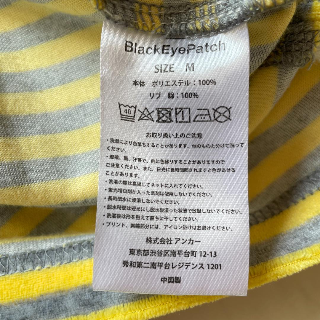 専用BlackEyePatch ボーダー長袖ポロシャツ M ワッペンロゴ ストリ