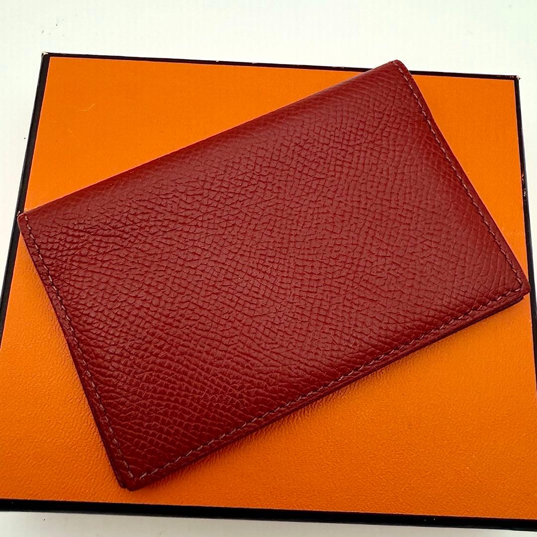 極美品　エルメス　カードケース　レッド　名刺入れ　エプソン